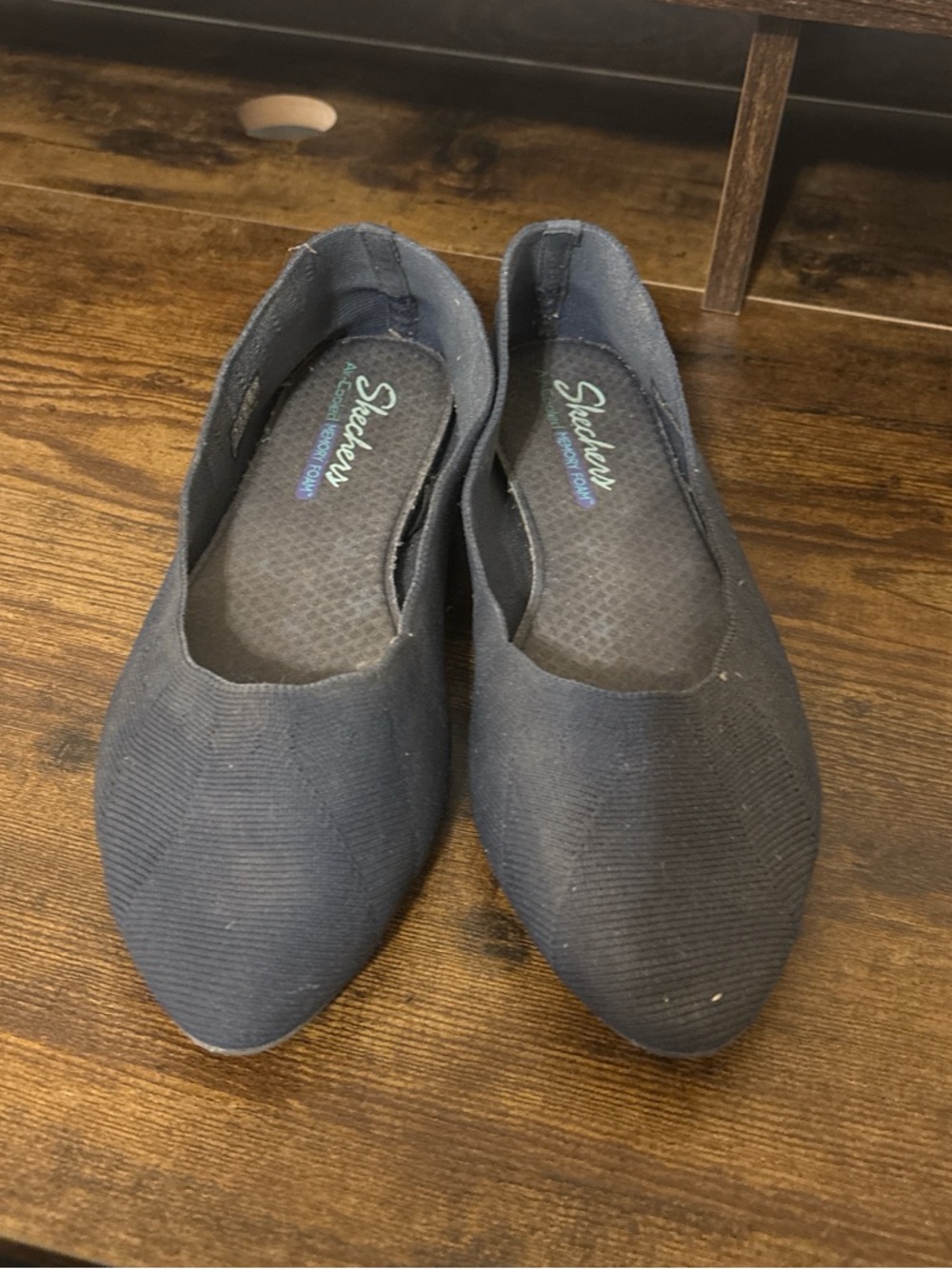 Skechers Women's Black Knit Slip-On Flats